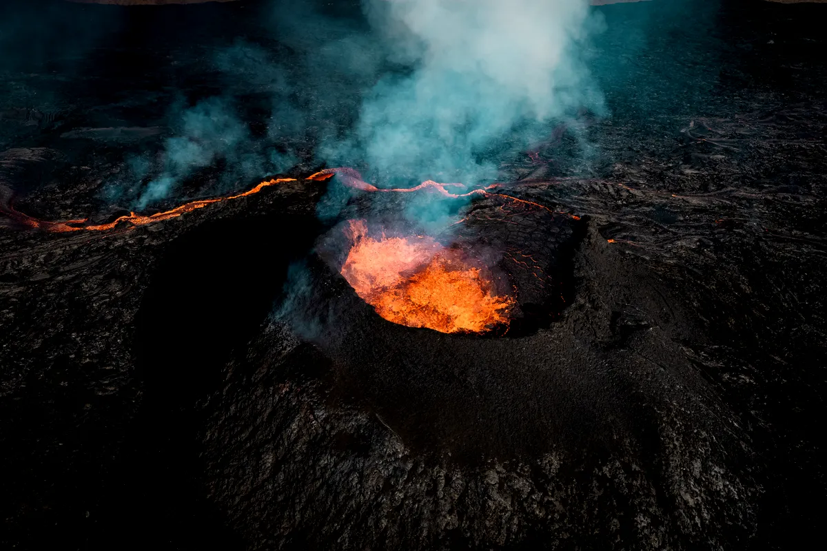 Volcán islandés en septiembre
