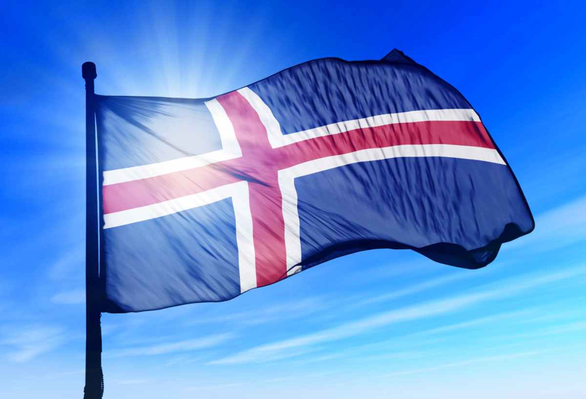 La bandera nacional de Islandia